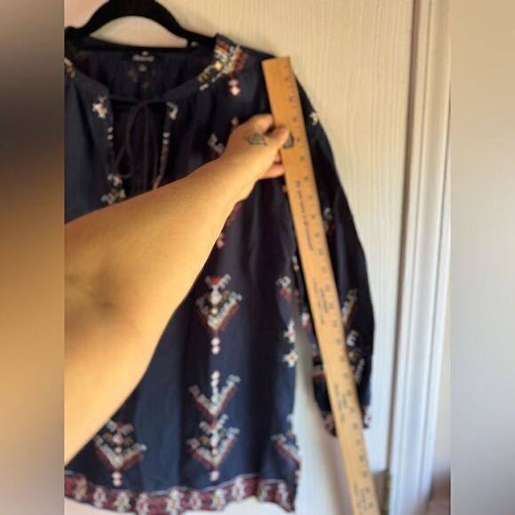 Madewell‎ Marta Folkstitch Popover Peasant Boho 3/4 Sleeve Blouse Top Size Small - Picture 9 of 9